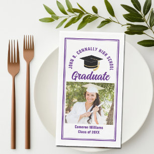 Serviette En Papier Fête de remise des diplômes personnalisée avec pho