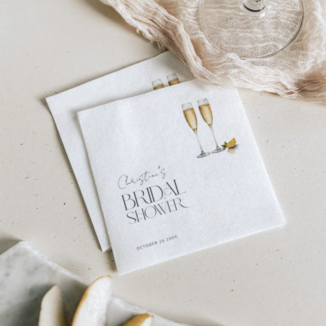 Serviette En Papier Fête de Remue-Méninges de Mariage Champagne (Créateur téléchargé)