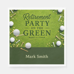 Serviette En Papier Fête de RETRAITE AU GOLF sur le vert 