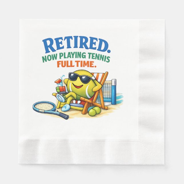 Serviette En Papier Fête de retraite de tennis (Devant)
