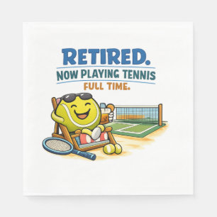Serviette En Papier Fête de retraite de tennis