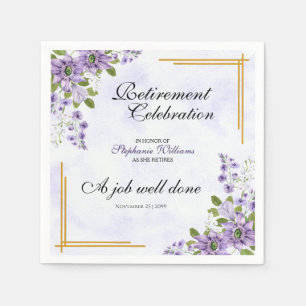 Serviette En Papier Fête de retraite des femmes Floral Classic Élégant