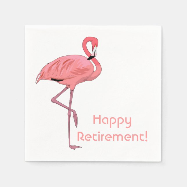 Serviette En Papier Fête de retraite flamant rose (Devant)