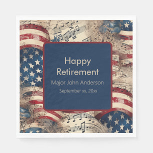 Serviette En Papier Fête de retraite patriotique personnalisée
