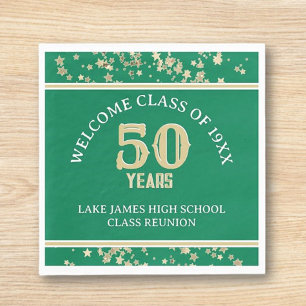 Serviette En Papier Fête de retrouvailles de classe pour 50 ans 