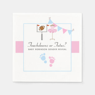 Serviette En Papier Fête de révélation de genre Touchdowns ou Tutus