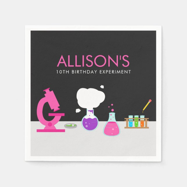 Serviette En Papier Fête de science girly (Devant)