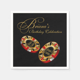 Serviette En Papier Fête de style Casino PERSONNALISÉ DEMANDEZ-MOI 4 N