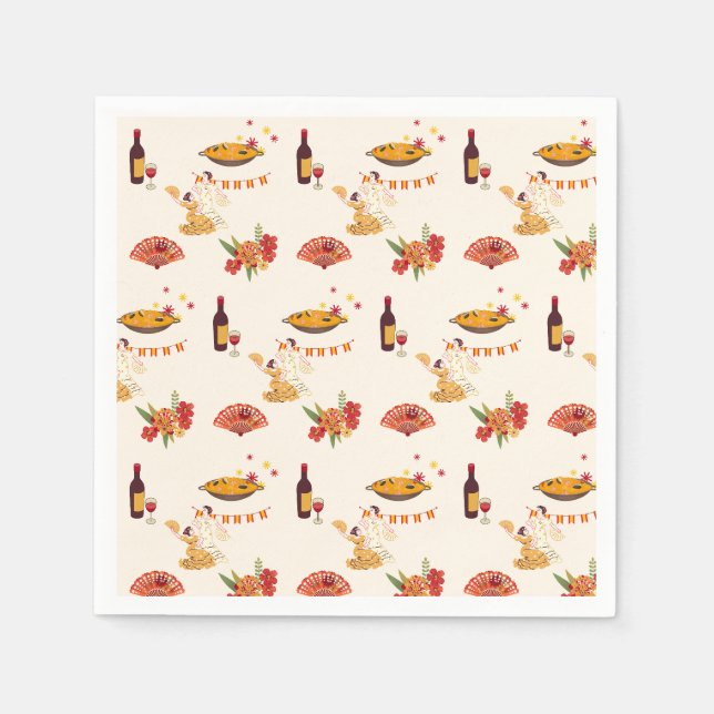 Serviette En Papier Fête de style espagnol (Devant)
