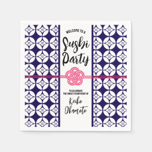 Serviette En Papier Fête de sushi Sweet 16 花菱七宝紋 Hanabishi Shippo
