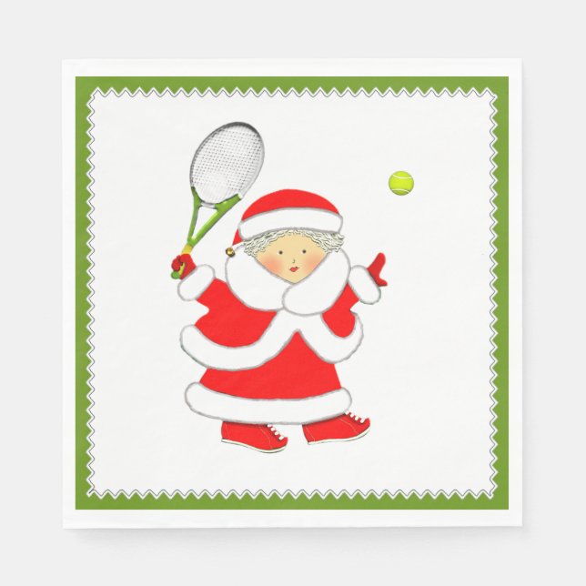 Serviette En Papier Fête de tennis de vacances (Devant)