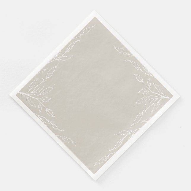Serviette En Papier Fête de Thanksgiving en feuille beige (Coin)