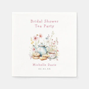 Serviette En Papier Fête de thé de mariage floral