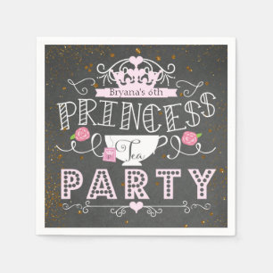 Serviette En Papier FÊTE DE THÉ DE PRINCESSE Tableau Noir Fête