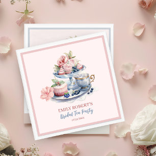 Serviette En Papier Fête de thé florale rose pastel vintage pour la do