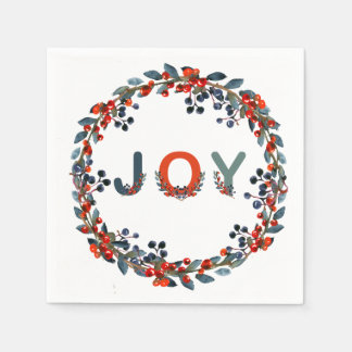 Serviette En Papier Fête de vacances de guirlande de baies de Noël de