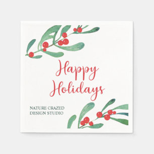 Serviette En Papier Fête de vacances de la Société Holly Moderne