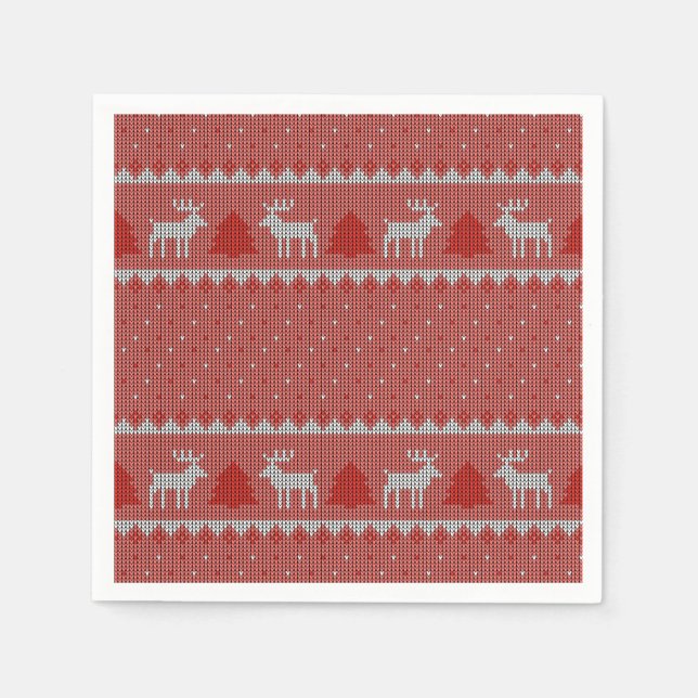 Serviette En Papier Fête de vacances rouge (Devant)