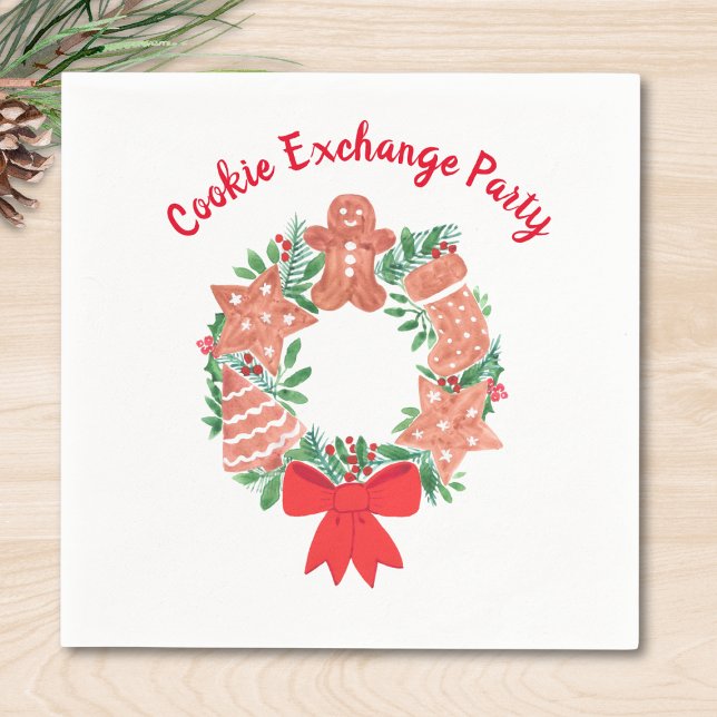 Serviette En Papier Fête d'échange de biscuits de Noël  (Créateur téléchargé)