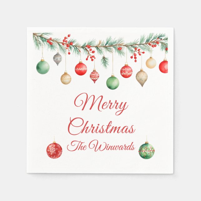 Serviette En Papier Fête d'échange ornement de Noël Garland (Devant)