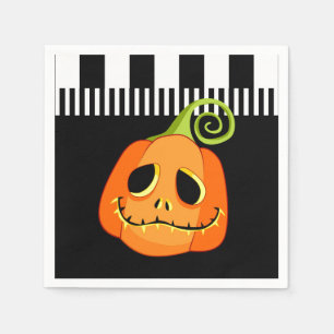 Serviette En Papier Fête déguisée d'Halloween avec des citrouilles fan