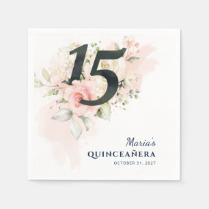 Serviette En Papier Fête des 15 ans Quinceanera Floral Rustique
