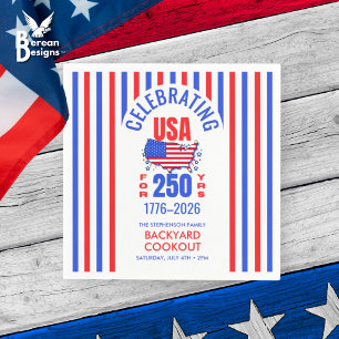 Serviette En Papier Fête des 250 ans des États-Unis Barbecue le 4 juil
