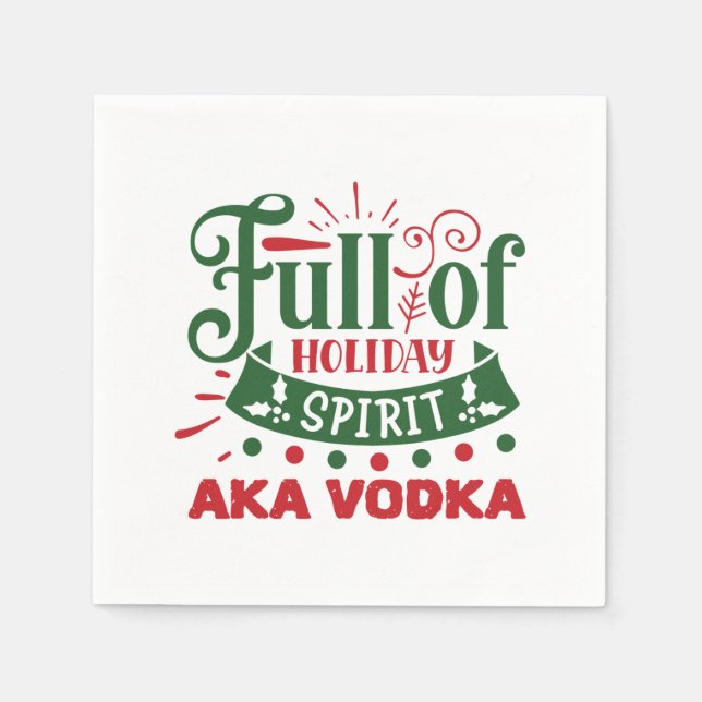 Serviette En Papier fête des amoureux de vodka de Noël serviettes (Devant)
