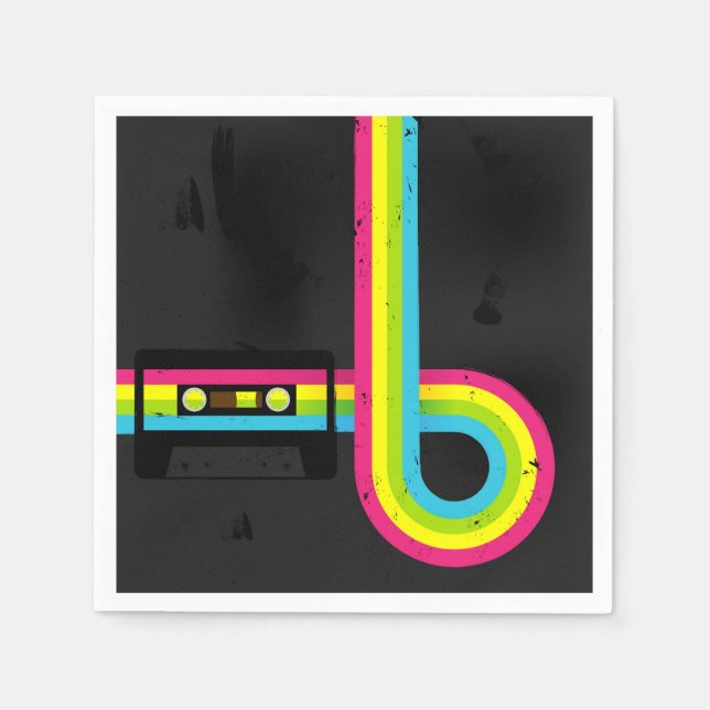 Serviette En Papier fête des années 80 (Devant)