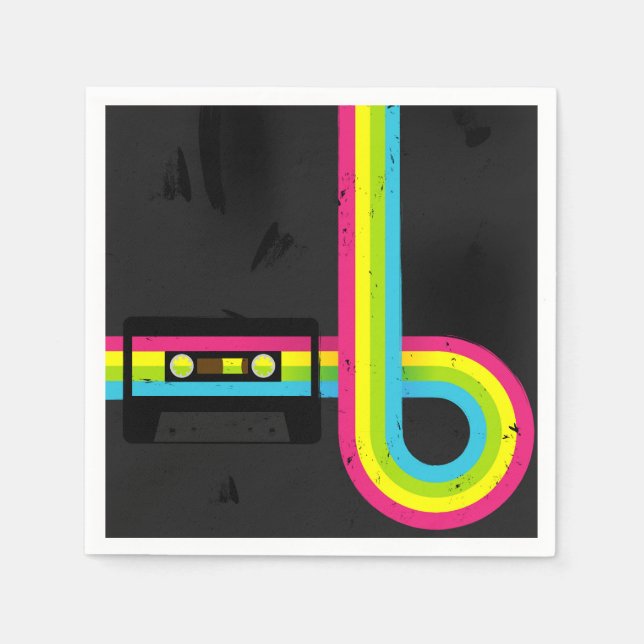 Serviette En Papier fête des années 80 (Devant)