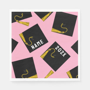 Serviette En Papier Fête des diplômés 2025 rose