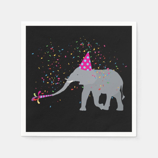 Serviette En Papier Fête des éléphants - Animaux ayant une fête (Devant)