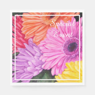 Serviette En Papier Fête des Fleurs de Gerbera