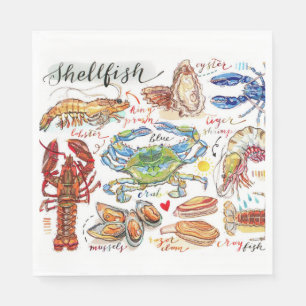 Serviette En Papier Fête des fruits de mer