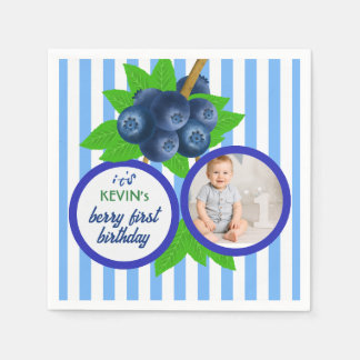 Serviette En Papier Fête des fruits de myrtille Premier anniversaire m