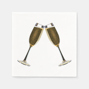 Serviette En Papier Fête des Lunettes de Champagne