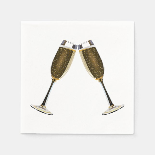 Serviette En Papier Fête des Lunettes de Champagne (Devant)