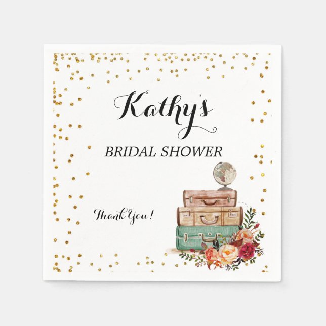 Serviette En Papier Fête des mariées à bagages serviettes (Devant)