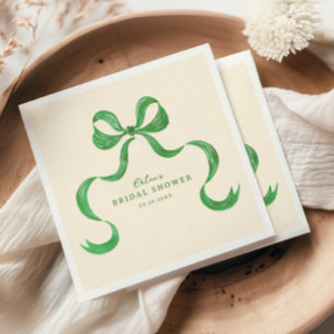 Serviette En Papier Fête des mariées à mâchoires à main verte