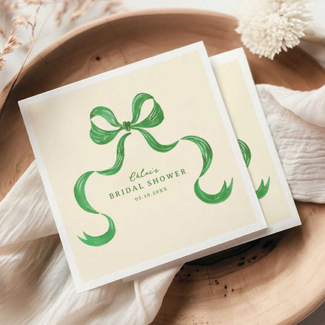 Serviette En Papier Fête des mariées à mâchoires à main verte (Créateur téléchargé)