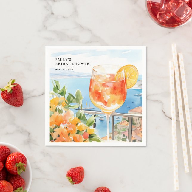 Serviette En Papier Fête des mariées Aperol Spritz Amalfi (En situation)