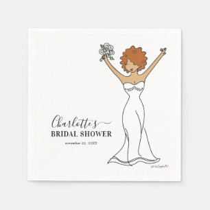 Serviette En Papier Fête des mariées Avatar personnalisable   Cheveux 