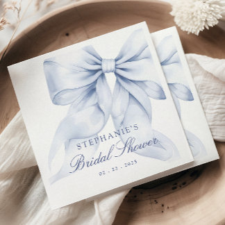 Serviette En Papier Fête des mariées Bleu Bow