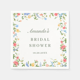 Serviette En Papier Fête des mariées Boho du Fleur sauvage d'aquarelle