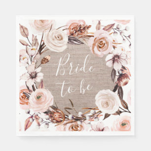 Serviette En Papier Fête des mariées Boho Napkins Burlap Mariée à être