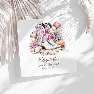 Serviette En Papier Fête des mariées Boots de cowgirl du littoral rose