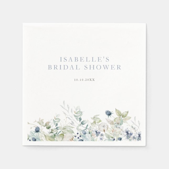 Serviette En Papier Fête des mariées botanique d'hiver (Devant)