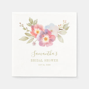 Serviette En Papier Fête des mariées botanique rose floral