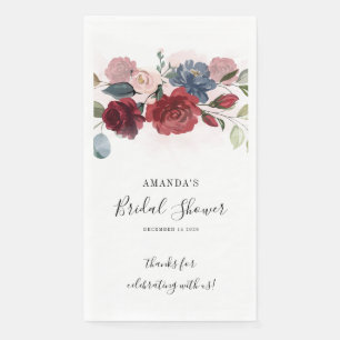 Serviette En Papier Fête des mariées Bourgogne Rustique Floral Personn