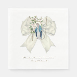 Serviette En Papier Fête des mariées catholique béni Mary Creme Bow